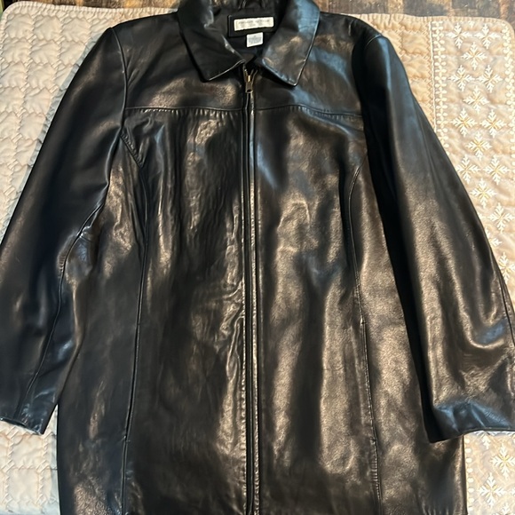 Preston & York Leather Jacket Men's Size 1X Black Heavy Y2K - Picture 2 of 7